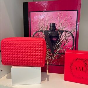 Valentino Beauty studded case with gold zipper pull + custom journal NIB